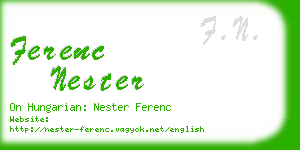 ferenc nester business card